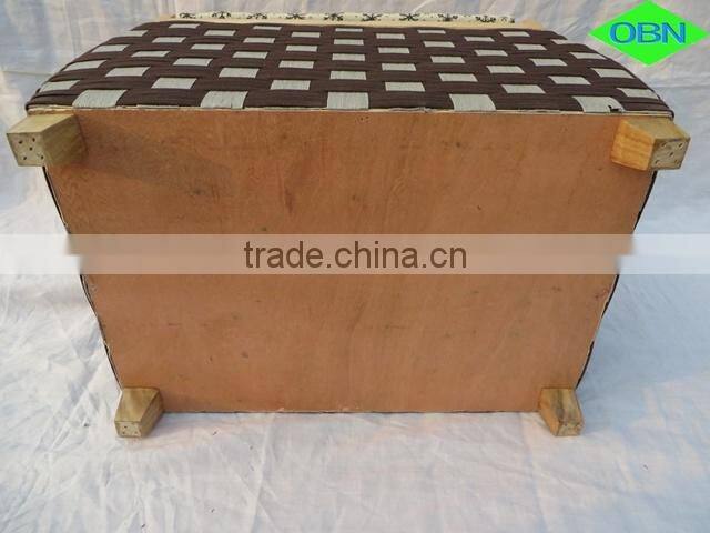 Large wooden stool with lid