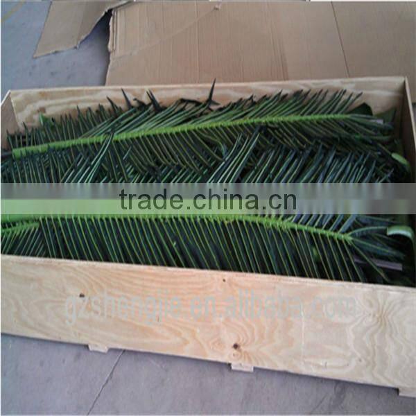 SJZZY artificial coconut palm tree leaves , high for 240 cm plastic palm tree leaves