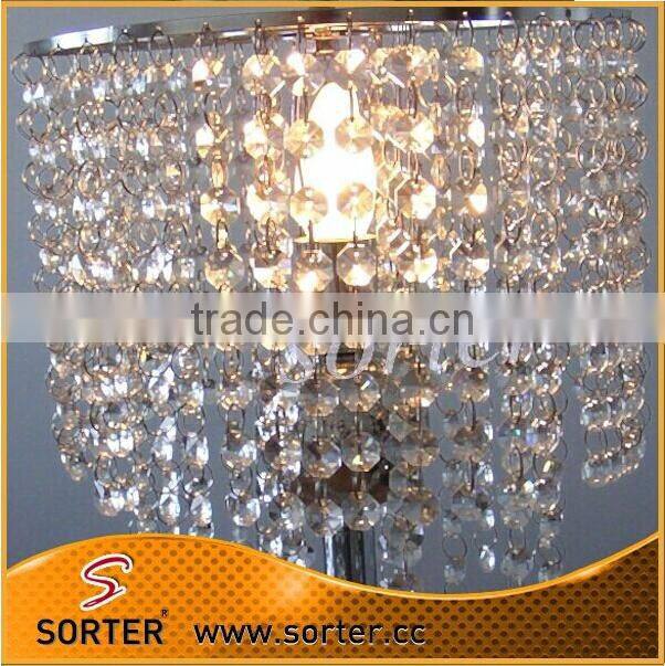 14MM K9 Crystal Bead Garland chain Chandelier Silver Ring for Wedding decor