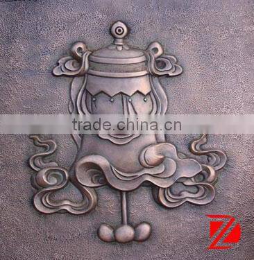 Flowers sculpture bronze relief wall art for deocoration