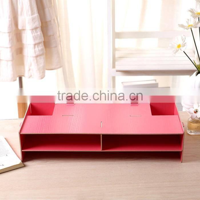 Creative Desktop DIY wood increased computer rack