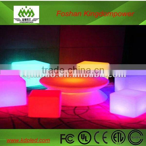 High quality illuminated plastic flashing glowing cube chair