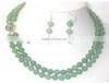 fashion round jade necklace and earring set