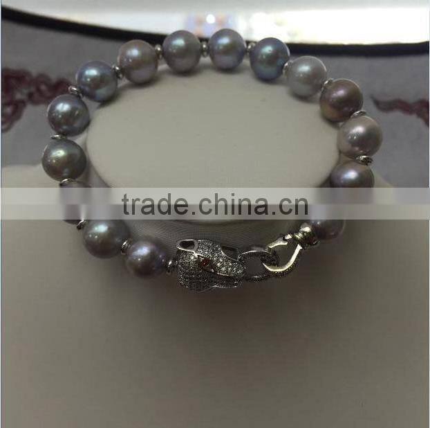 AA 8-9mm purple freshwater pearl bracelet