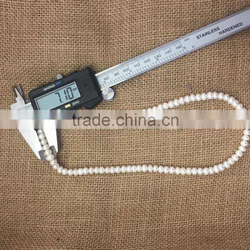 charms 7-7.5mm white button freshwater pearl necklace