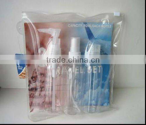 3pcs 80ml PET travel bottles set/cosmetic bottle