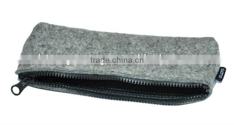 Suoran Wool Felt Pen Case Simple Camber Pencil Storage Bag Cosmetic Bag (7.9X2.8X1.8) - Gray(TM-FT006)
