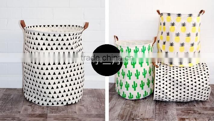 High Quality Canvas Laundry Basket Collapsible Kids Art Storage Systems With Handle