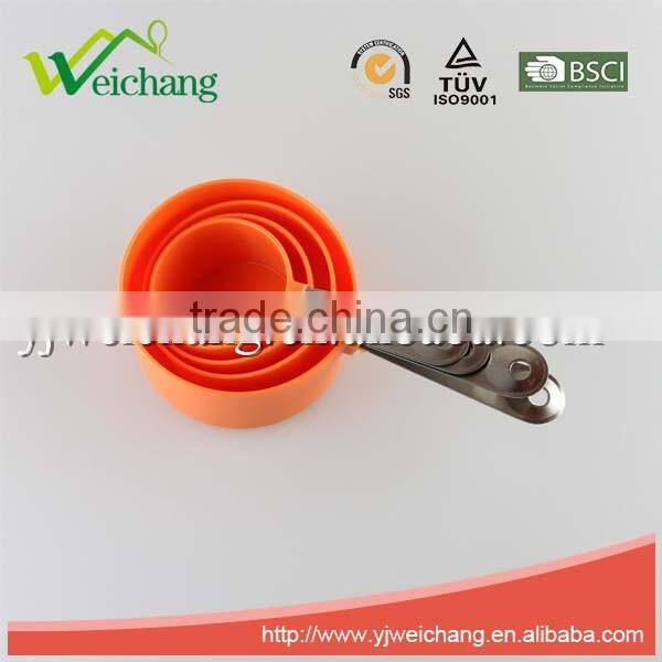 WCTS1065 Plastic & Stainless Steel Handle Measuring Cups ,Set of 4,