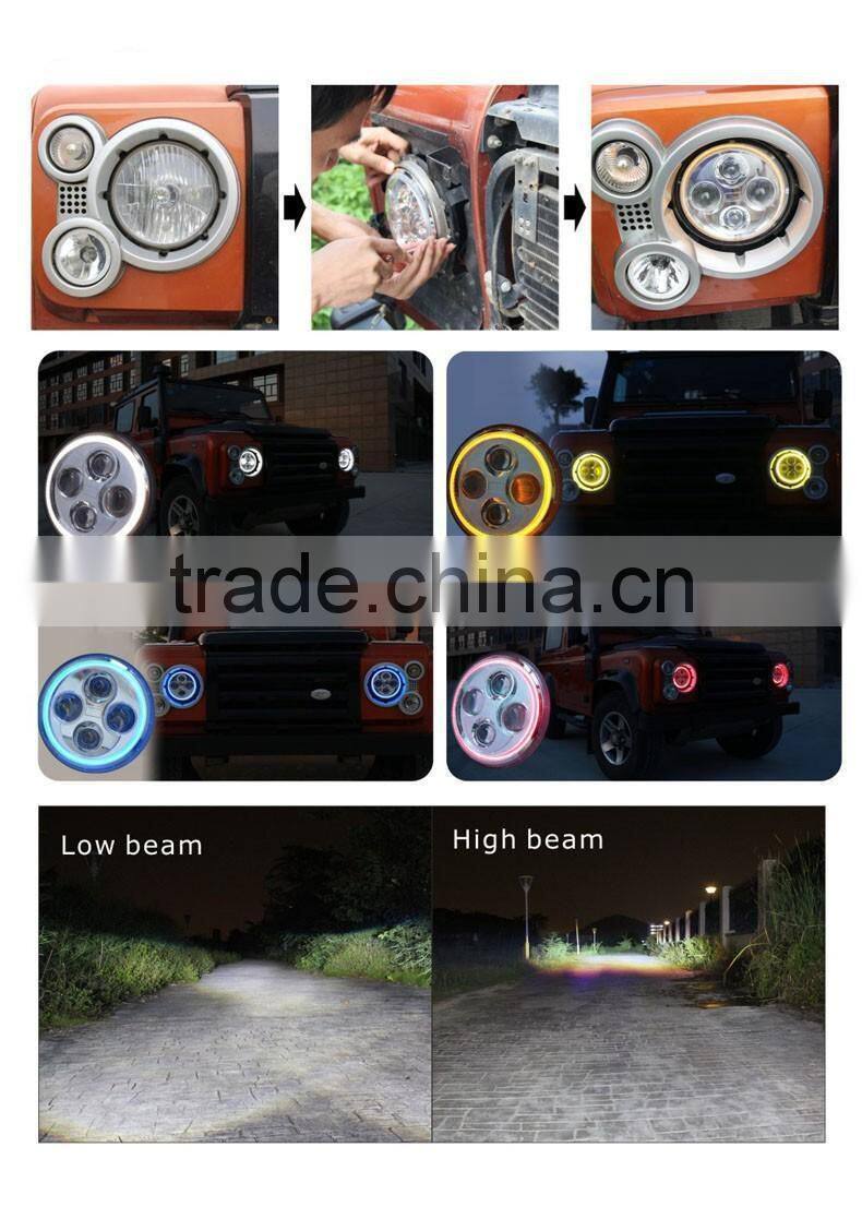 SAT DOT ECE Approved 7inch led round head lamp for jeep wrangler