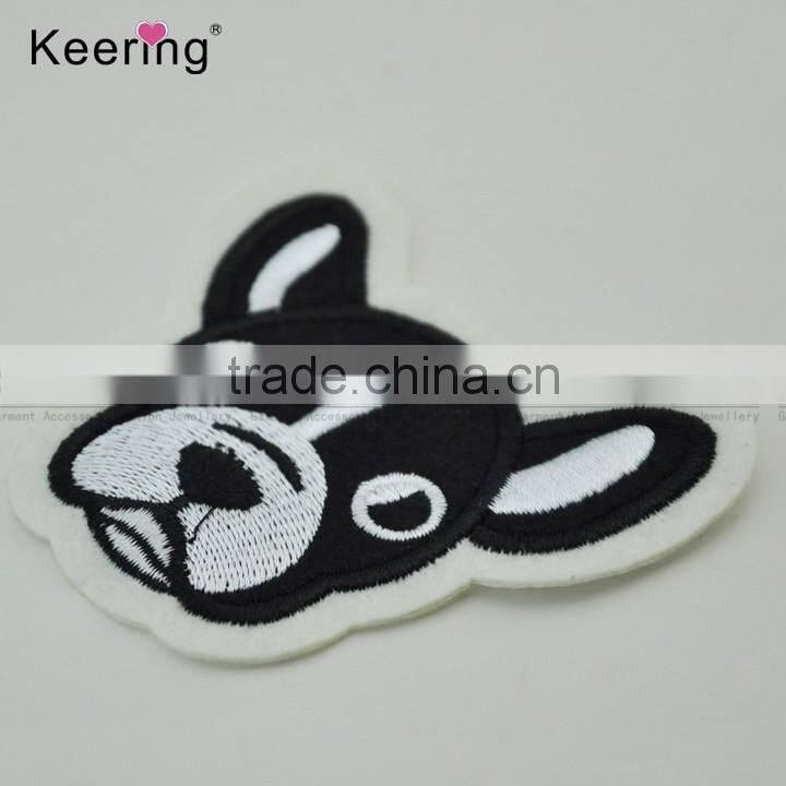 Hot sale cute animal embroidery textile patch for garment accessory