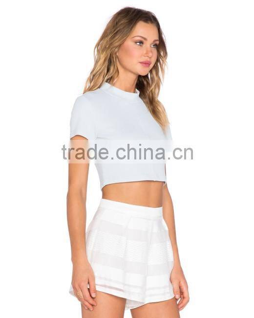 2016 Fashion Powder Blue Daylight Crop Top HST8007