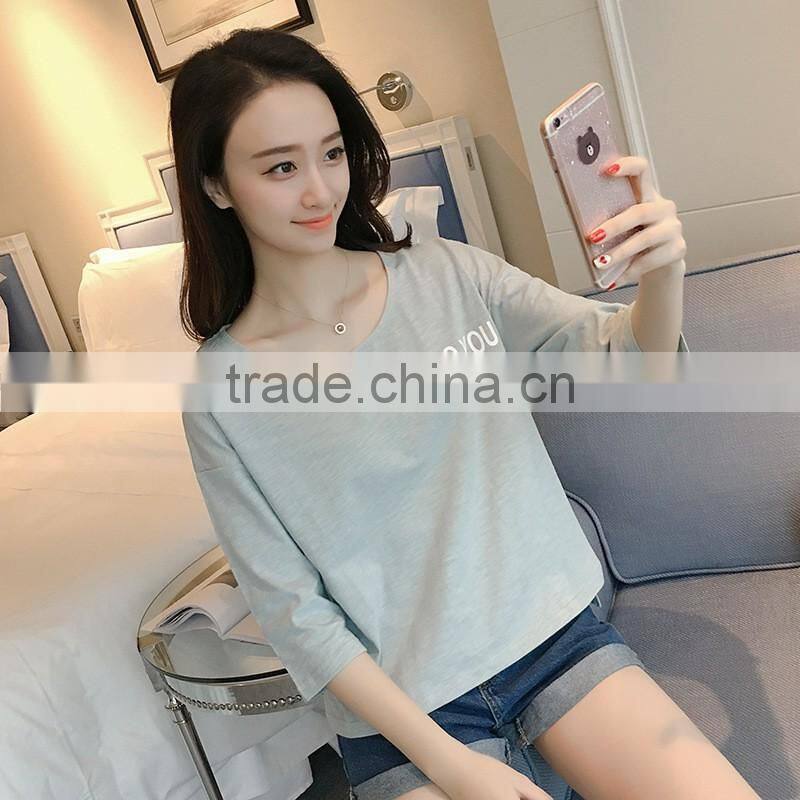 Latest Design Lady T-Shirt 100% Cotton Women Round Neck Design T-Shirt