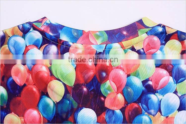 Full digital sublimation printing 3D sweatshirt without hood for women