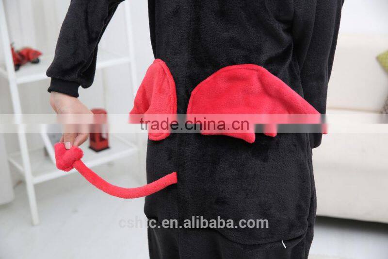 flannel cartoon adult animal jumpsuit animal pajamas jumpsuit devil design