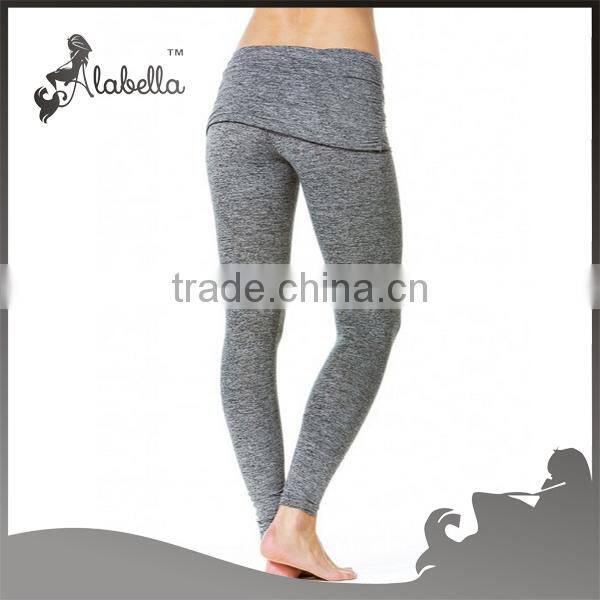 Moisture wicking melange grey color mix women leggings for workout wear