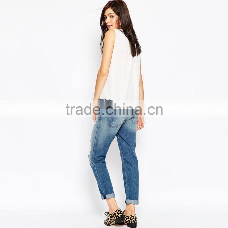 high quality soft sexy fashion ripped jeans women wholesale