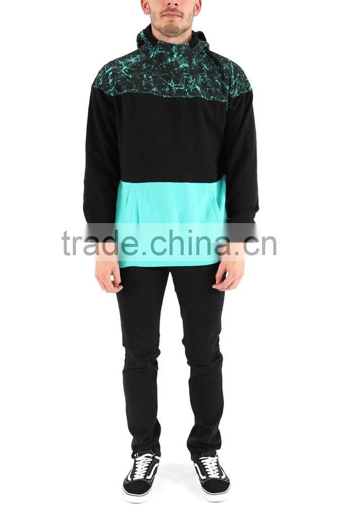 100% cotton pocket sport custom men hoodie two tone hoodies