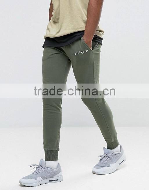 Top Quality Men's Tracksuits Bottoms Tapered Jogger Pants 100% Cotton Fleece Sweatpants with Side Pockets