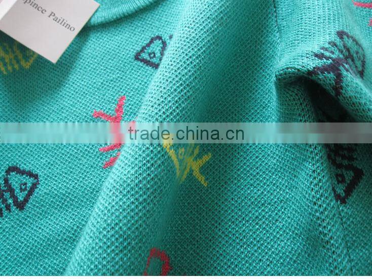 2016 high quality cotton pullover knitted pattern baby sweater design for boys