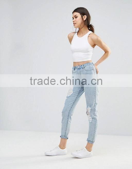 2016 fashion slim fit acid wash skinny jeans for women