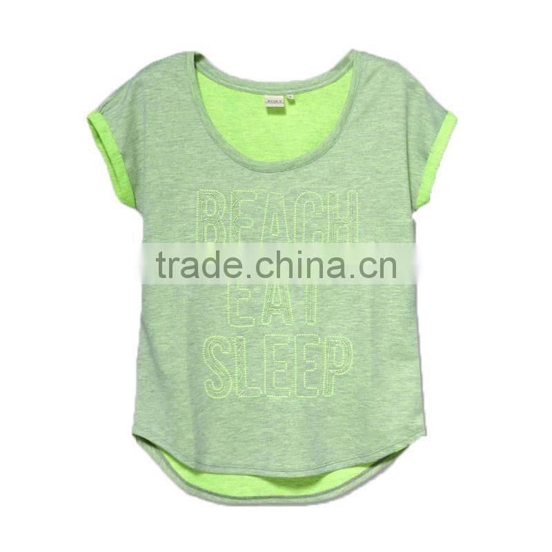 ladies cheap print tshirt100%bamboo fiber tshirt cheap wholesale tshirts