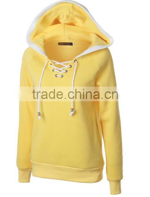 Winter Fashion Pullover Sweatshirt draw string hoodies Raglan Long sleeve blouse