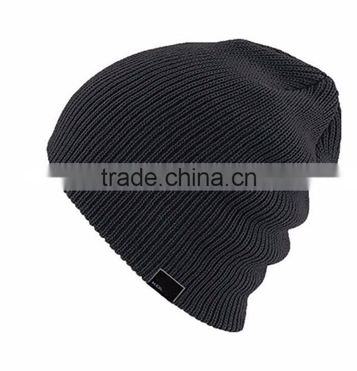 OEM Beanie/Winter/Knitted Hats With Leather Patch Logo For Men/Women