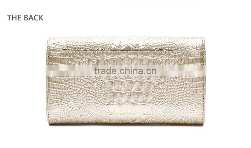 Hotsale Fashion Women Ladies Clutch Evening Bag With Chain Strap Genuine Leather Women Purse