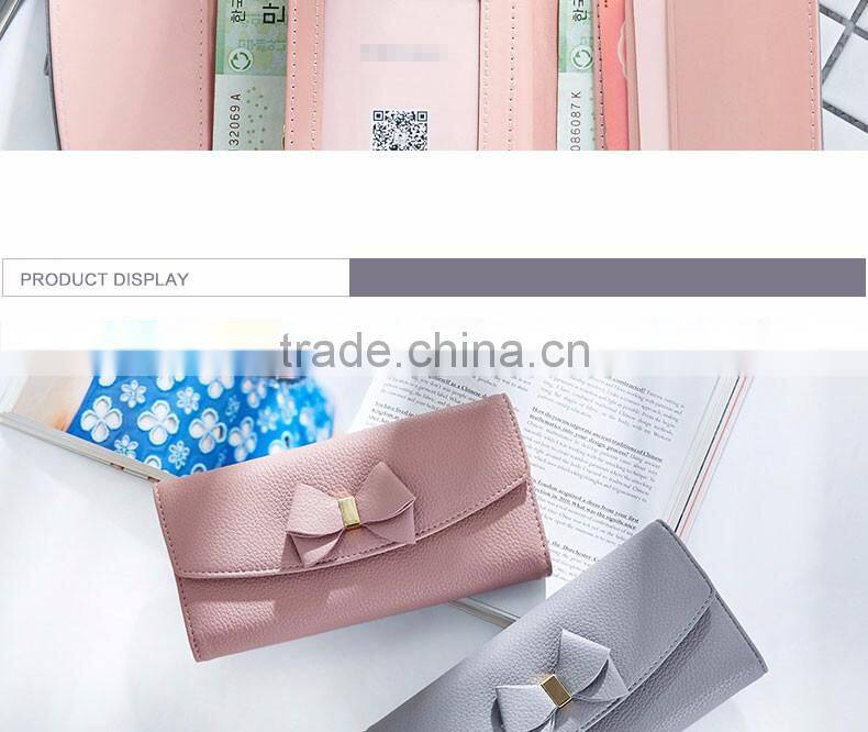 Wholesale Cheap Price Fashion Women Beauty Money Clip Bowknot Wallet &Purse