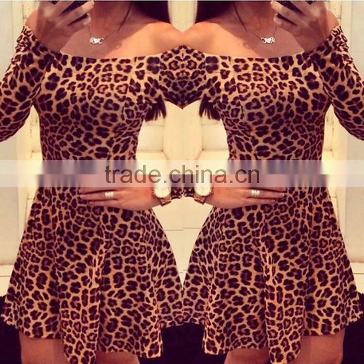 Women Leopard Sexy Sleeveless Dresses
