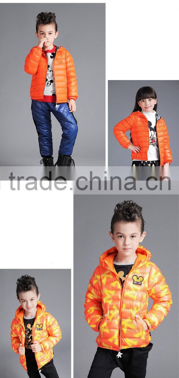 Cheap kids winter jacket custom down jacket with 100% breathable