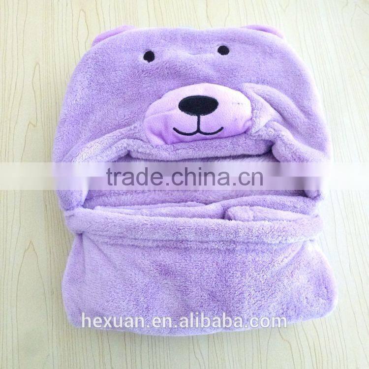 lovely custom animal shape coral fleece or cotton baby hooded bath towel