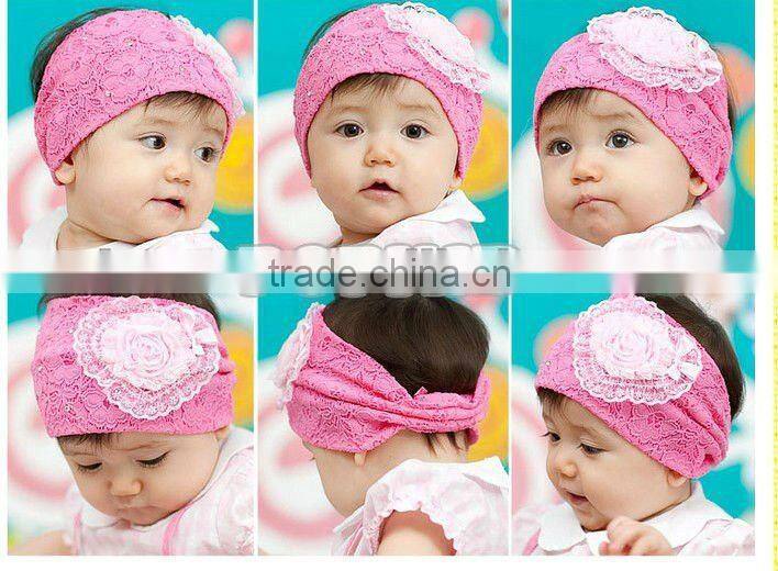 head flower hair band cute girls headwear baby sunflower with rhinestone children's hair band