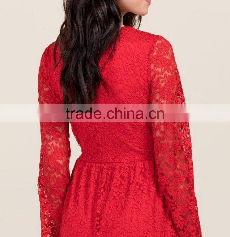 Sexy long sleeve lace club rompers jumpsuits women 2016