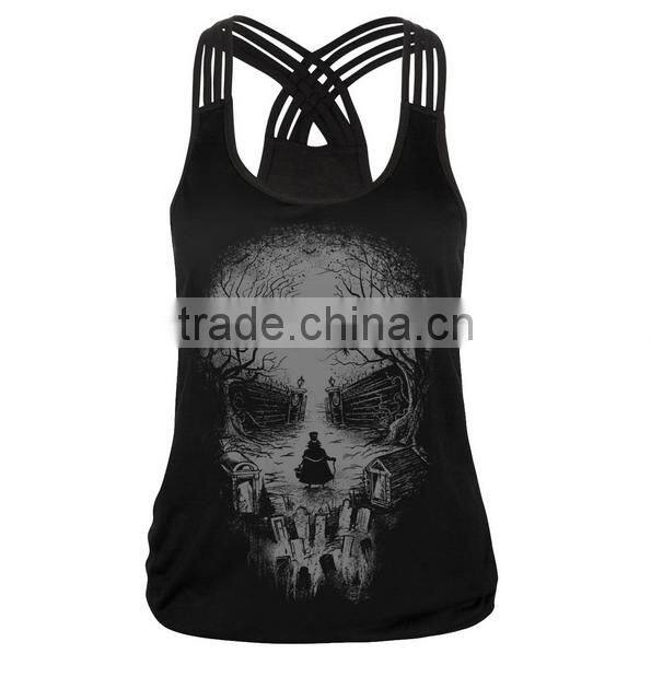 Wholesale Cheap women Skull camisole sport clothing