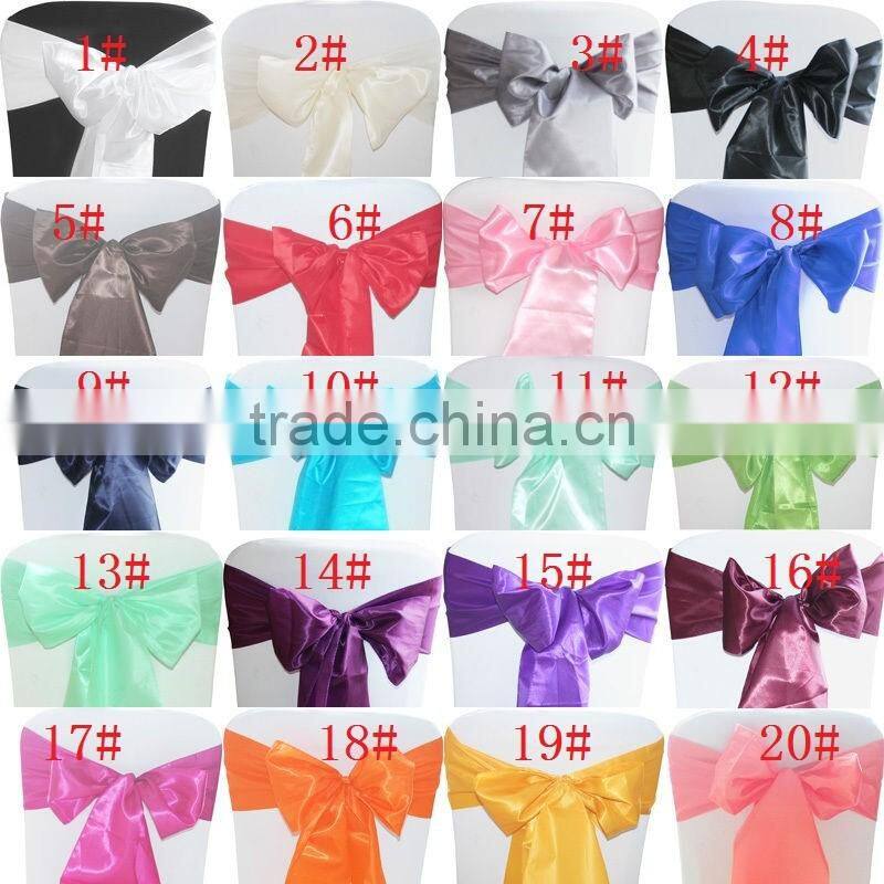 factory supply 18 cm high quality wedding holiday chair bow satin chair bow