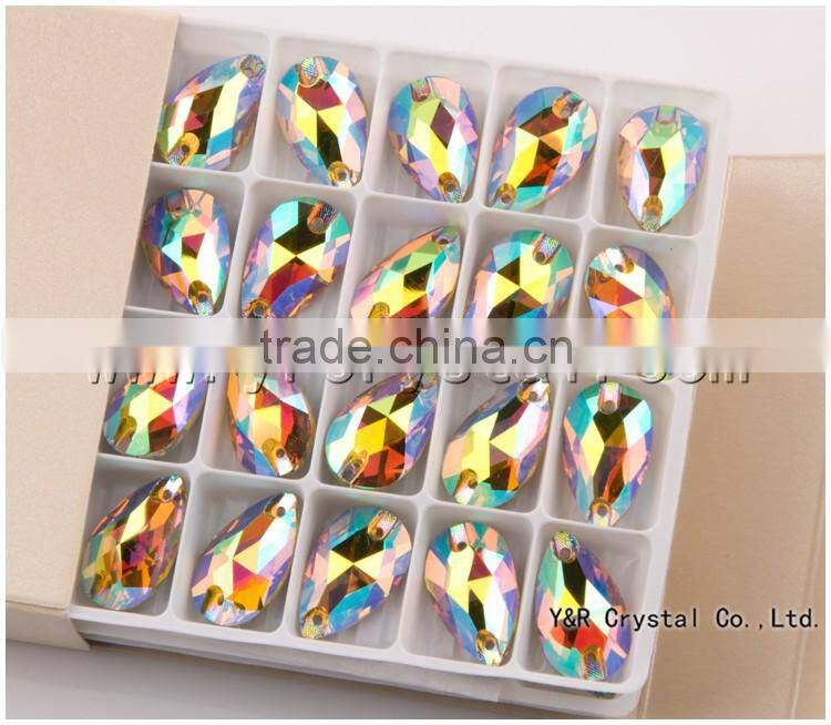 citrineAB color drop crystal sew on rhinestone beads