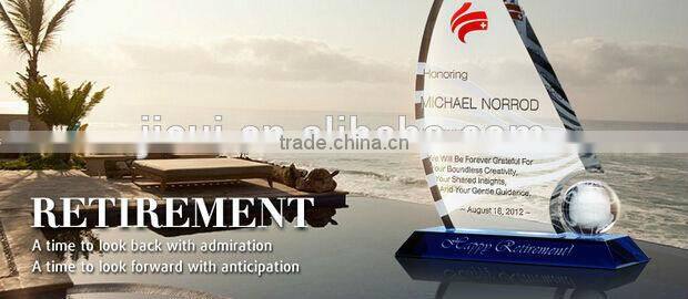 crystal Sailboat Plaque crystal trophy crystal awards