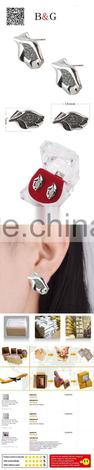 Customized Unisex 925 Sterling Silver Hiphop Earrings Studs Jewelry Wholesale