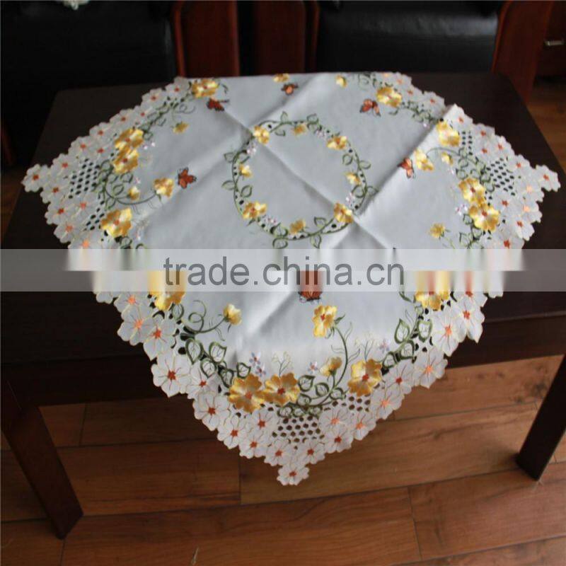 handmade China polyester embroidery satin tablecloths