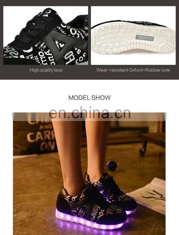 Wholesale Hot New Fashion Rechargeable OEM PU leather light shoes sneakers LED Shoes men women footwear