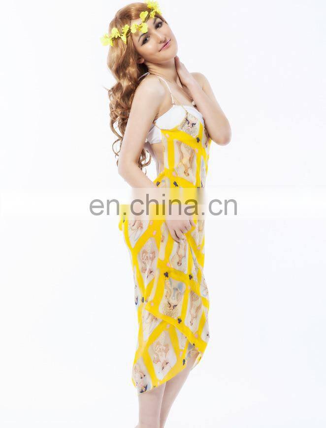 beautiful yellow beach casual wedding dress