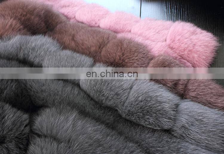 New Design Ladies Winter Fox Fur Coat Fashion Beautiful Wholesale Custom Fox Fur Transformer Coat