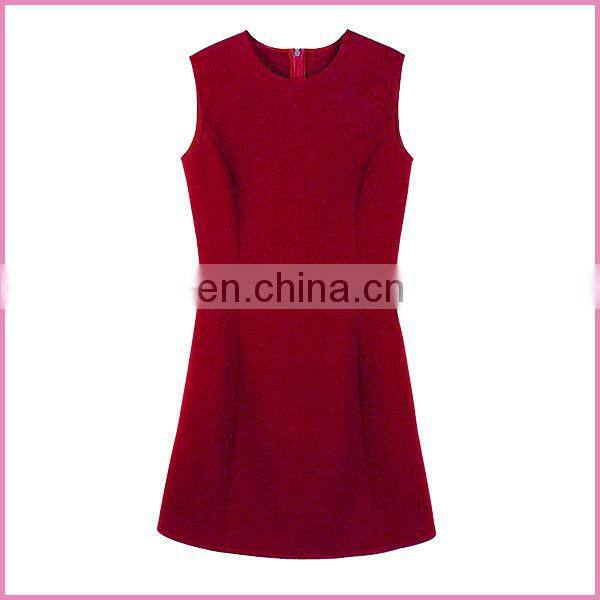 wholesale sleeveless optional color yarn dyed cotton fabric vest dress