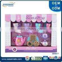 Newest preschool play pink flower kids tea set with bag