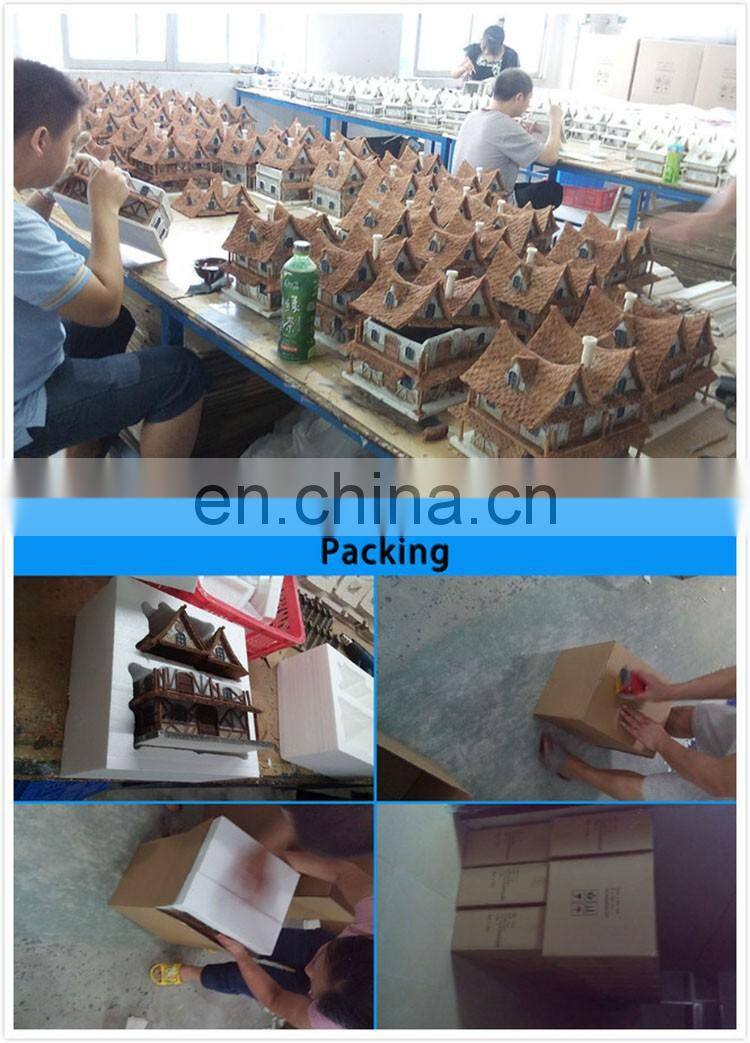 lighted resin snowman car tabletop figurine