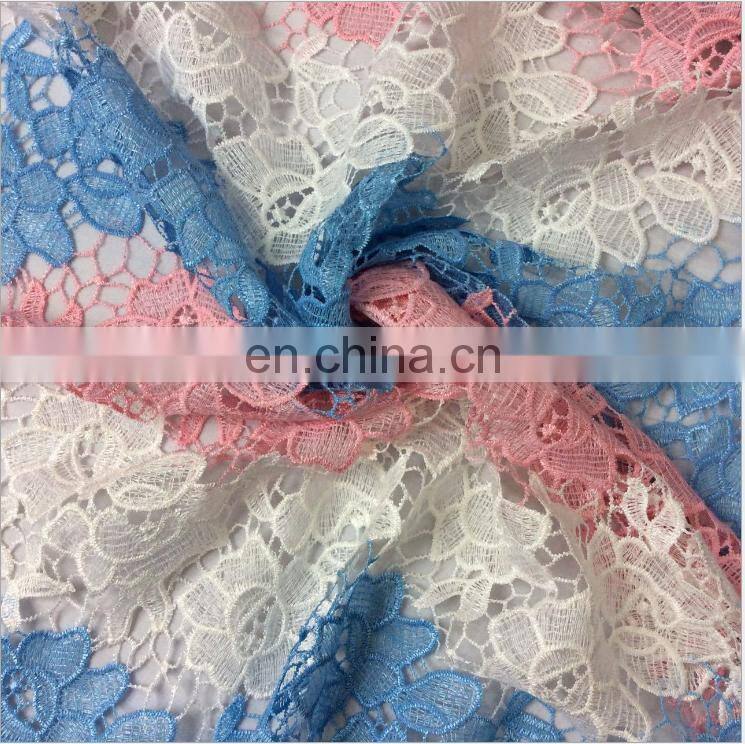 2017 hot sale good quality 100% polyester embroidery lace fabric for dress