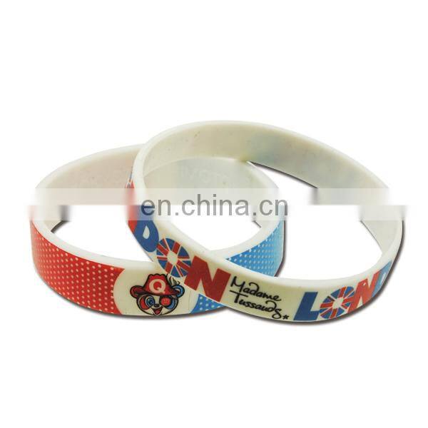 Printing silicon wristband bracelet supplier