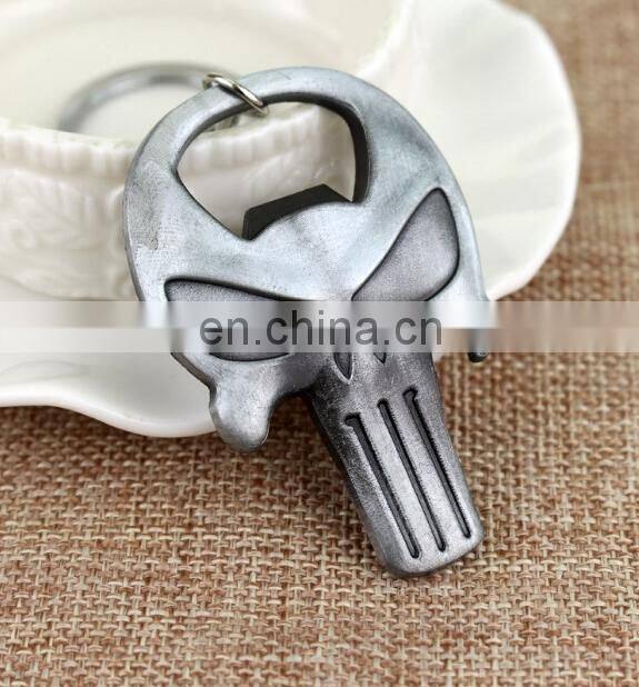 Custom creative metal skull opener keychains for sale